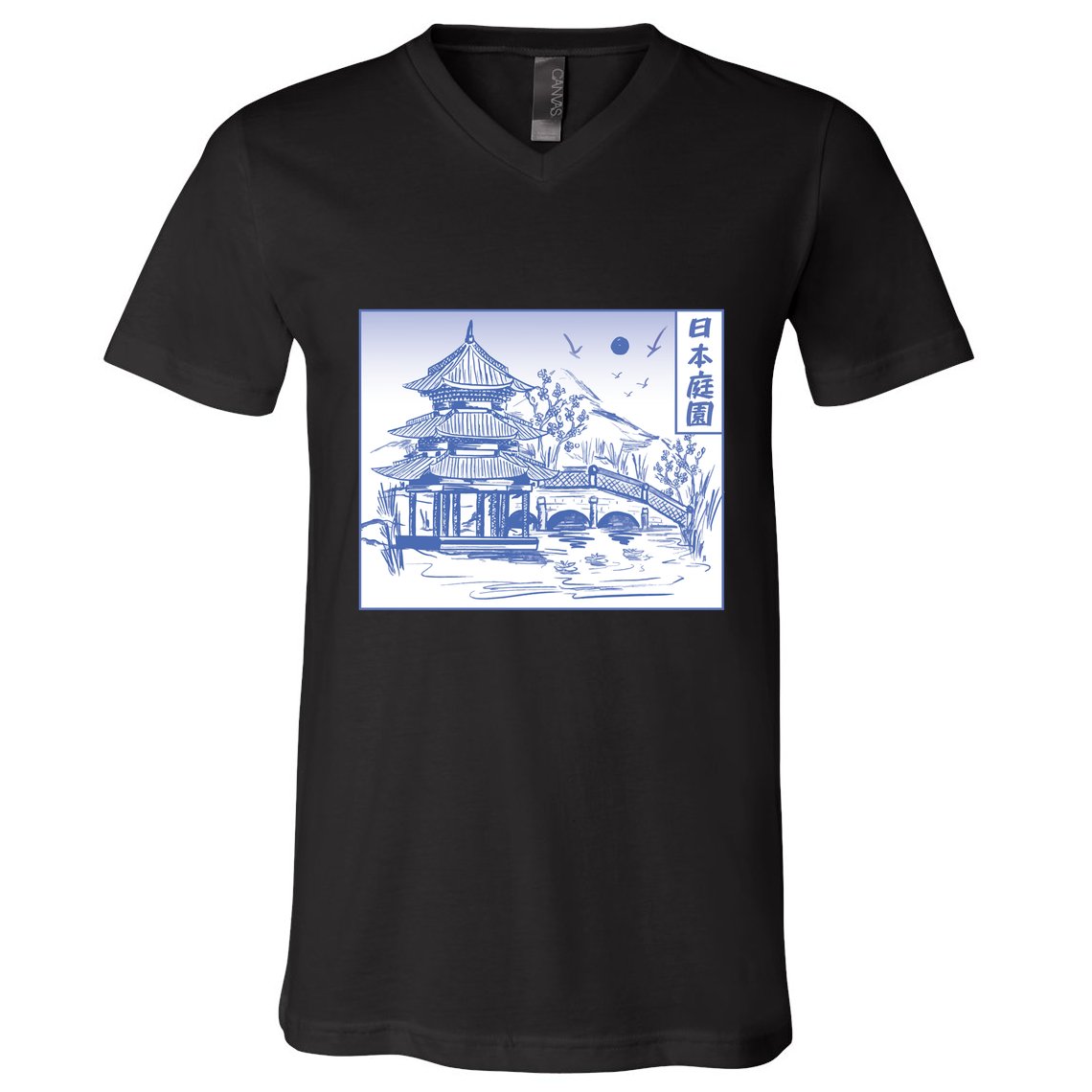 Japanese Garden Line V-Neck T-Shirt