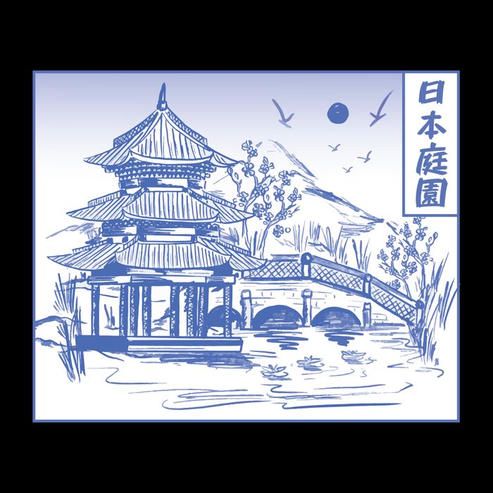 Japanese Garden Line Bucket Hat