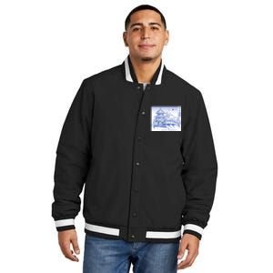 Japanese Garden Line Insulated Varsity Jacket