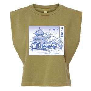 Japanese Garden Line Garment-Dyed Women's Muscle Tee