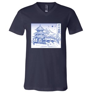 Japanese Garden Line V-Neck T-Shirt