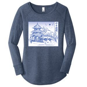 Japanese Garden Line Women's Perfect Tri Tunic Long Sleeve Shirt