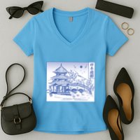 Japanese Garden Line Women's V-Neck T-Shirt