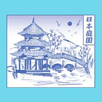 Japanese Garden Line Kids T-Shirt