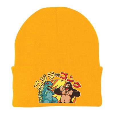 Japanese God-zilla Verse Kong Retro Knit Cap Winter Beanie