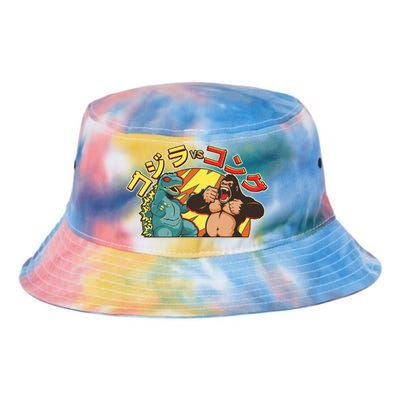 Japanese God-zilla Verse Kong Retro Tie Dye Newport Bucket Hat