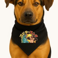 Japanese God-zilla Verse Kong Retro USA-Made Doggie Bandana