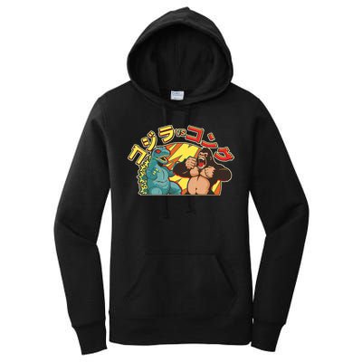 Japanese Zilla Verse Kong Retro Monster Women's Pullover Hoodie