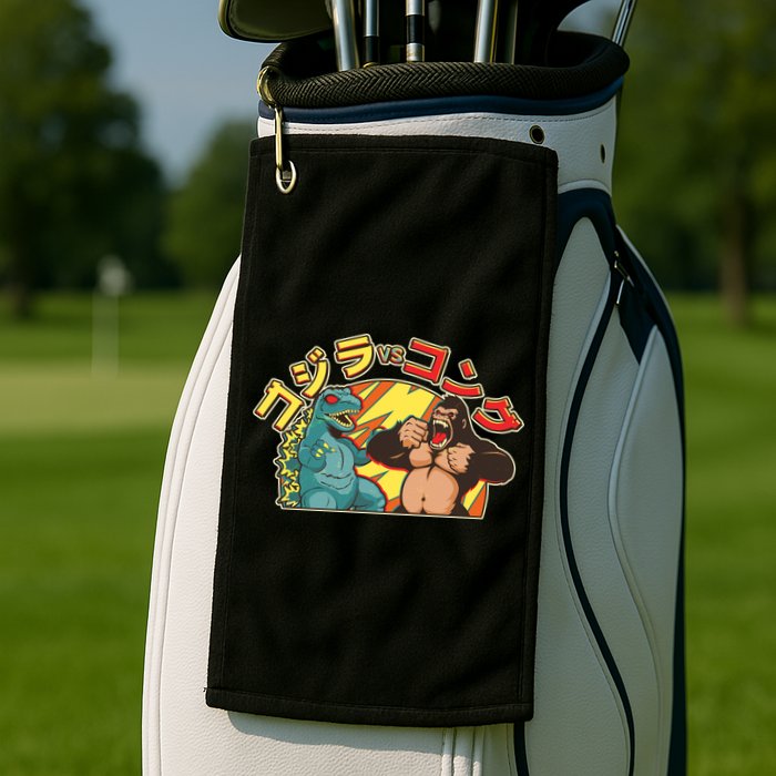 Japanese Zilla Verse Kong Retro Monster Golf Towel
