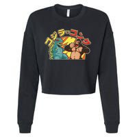 Japanese Zilla Verse Kong Retro Monster Cropped Pullover Crew