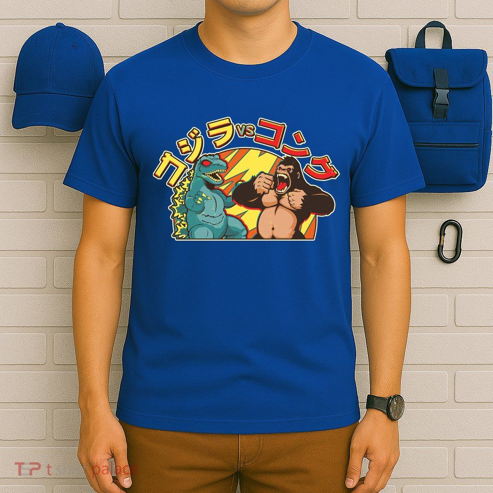 Japanese God-zilla Verse Kong Retro T-Shirt