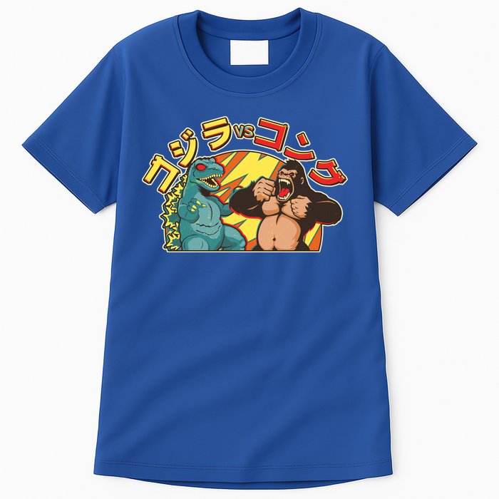 Japanese God-zilla Verse Kong Retro Tall T-Shirt