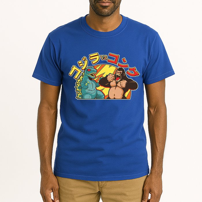 Japanese God-zilla Verse Kong Retro Tall T-Shirt