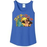 Japanese God-zilla Verse Kong Retro Ladies Essential Tank