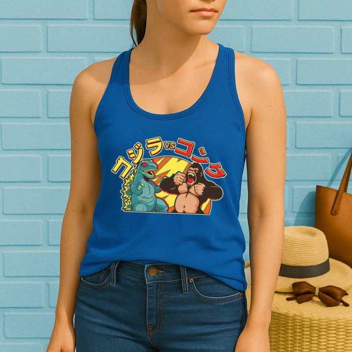 Japanese Zilla Verse Kong Retro Monster Womens Tank Top