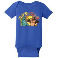 Japanese God-zilla Verse Kong Retro Baby Bodysuit