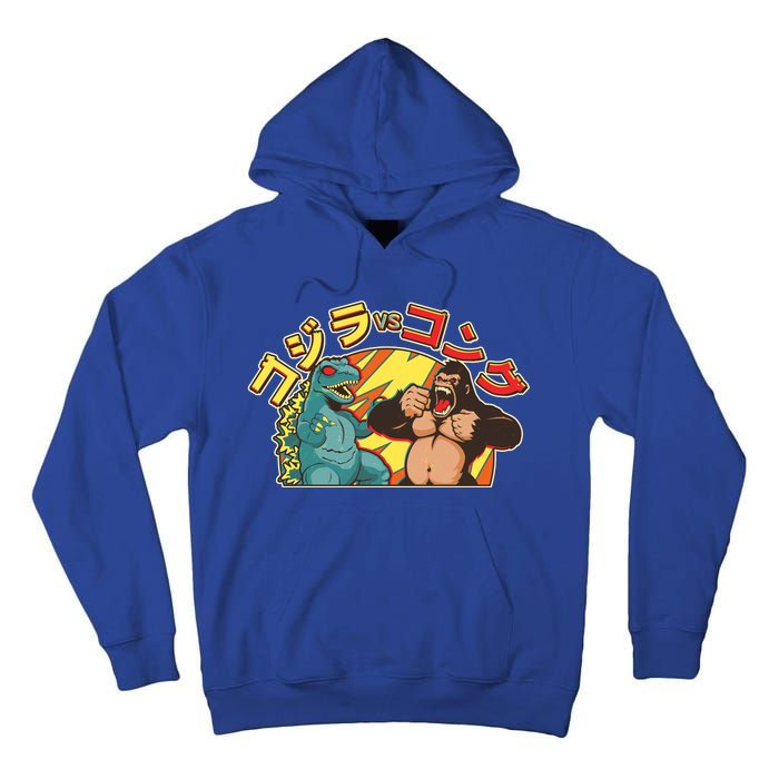 Japanese God-zilla Verse Kong Retro Tall Hoodie