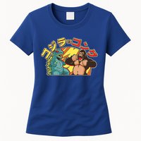 Japanese God-zilla Verse Kong Retro Womens T-Shirt
