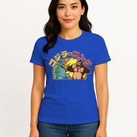 Japanese God-zilla Verse Kong Retro Womens T-Shirt