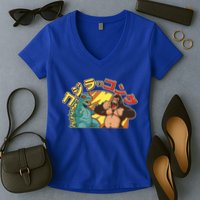 Japanese Zilla Verse Kong Retro Monster Women's V-Neck T-Shirt