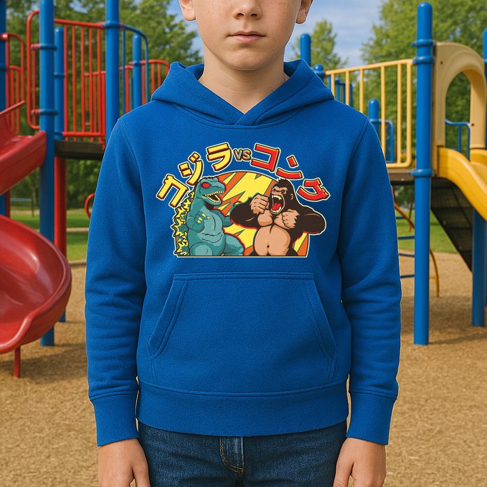 Japanese Zilla Verse Kong Retro Monster Kids Hoodie