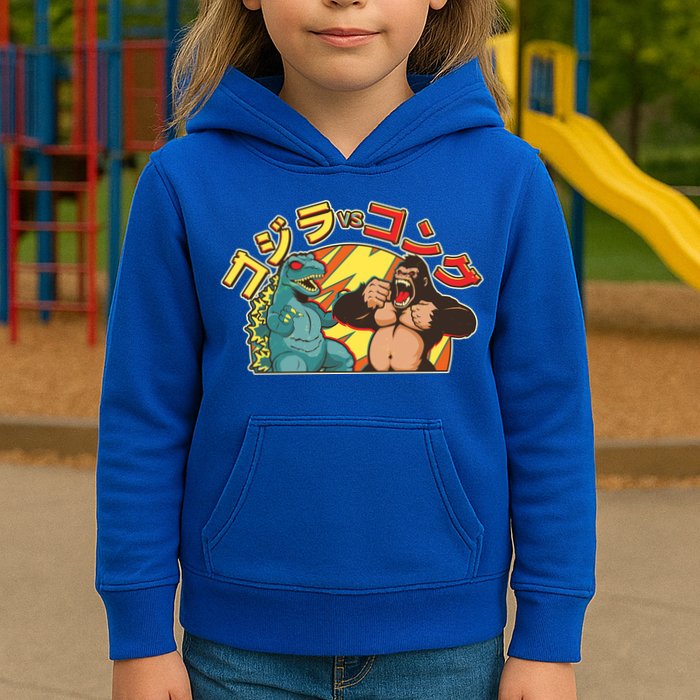 Japanese Zilla Verse Kong Retro Monster Kids Hoodie