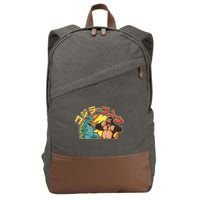 Japanese Zilla Verse Kong Retro Monster Cotton Canvas Backpack