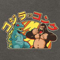 Japanese Zilla Verse Kong Retro Monster Cotton Canvas Backpack