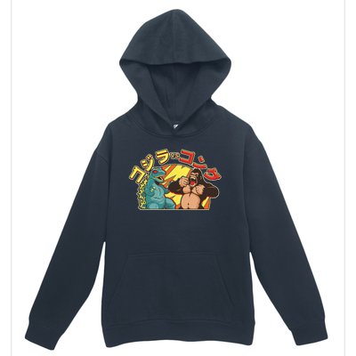 Japanese God-zilla Verse Kong Retro Urban Pullover Hoodie