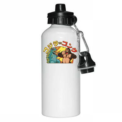 Japanese God-zilla Verse Kong Retro Aluminum Water Bottle