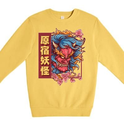 Japanese Harajuku Yokai Oni Monster Premium Crewneck Sweatshirt