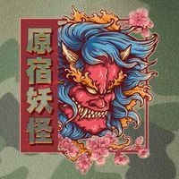 Japanese Harajuku Yokai Oni Monster Legacy Tie Dye Trucker Hat