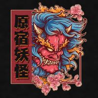 Japanese Harajuku Yokai Oni Monster Ladies PosiCharge Tri-Blend Wicking Tank