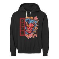 Japanese Harajuku Yokai Oni Monster Garment-Dyed Fleece Hoodie