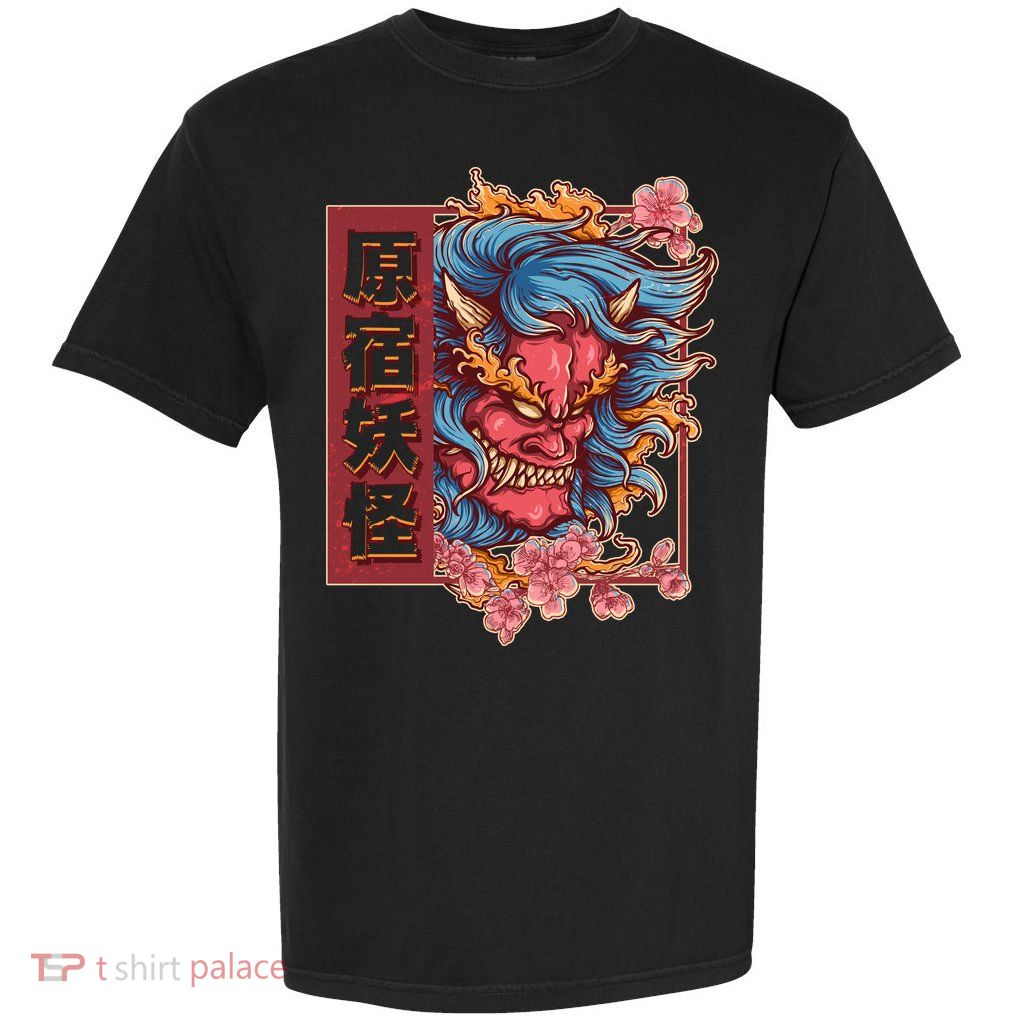 Japanese Harajuku Yokai Oni Monster Garment-Dyed Heavyweight T-Shirt