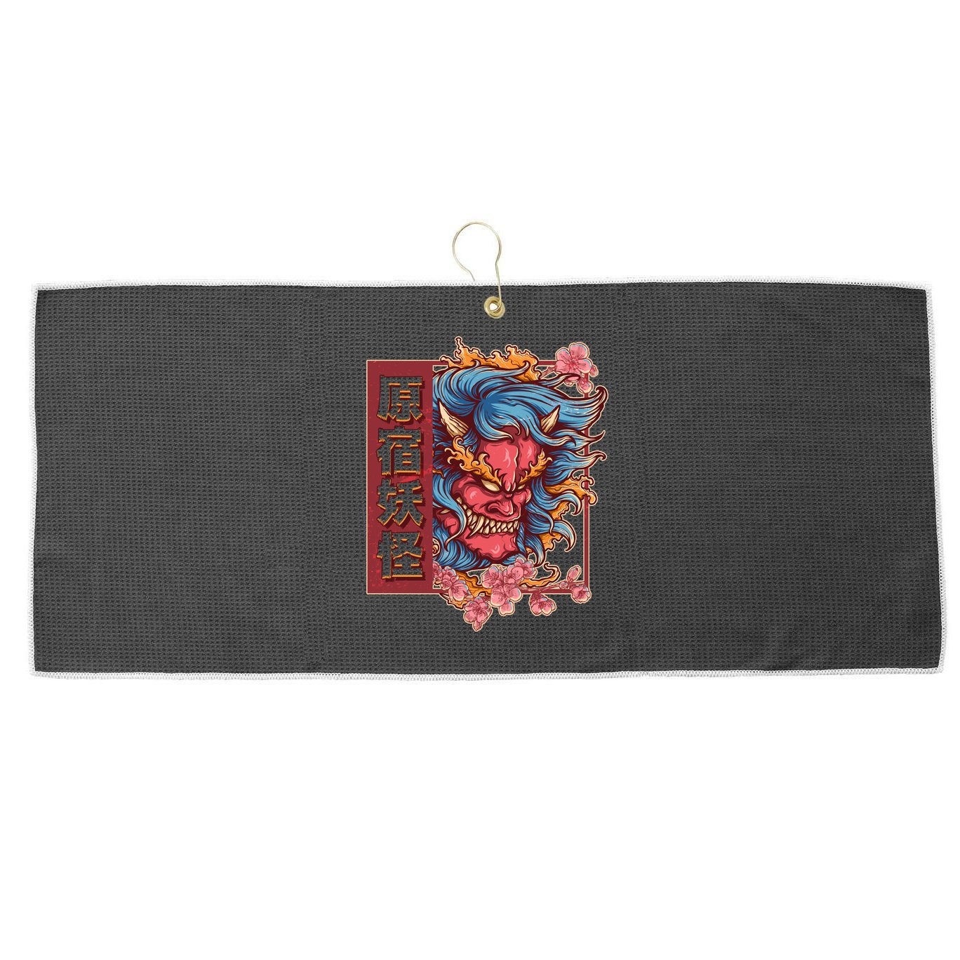 Japanese Harajuku Yokai Oni Monster Large Microfiber Waffle Golf Towel