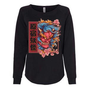 Japanese Harajuku Yokai Oni Monster Womens California Wash Sweatshirt