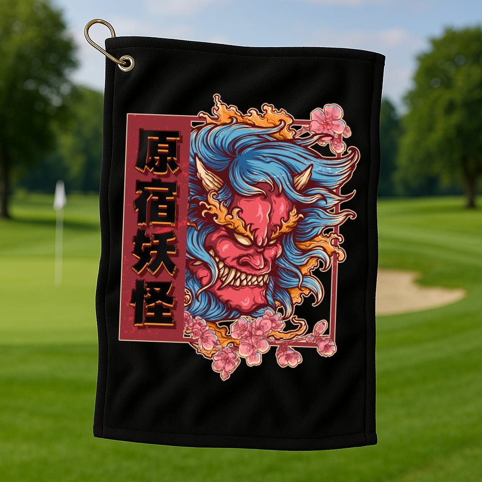 Japanese Harajuku Yokai Oni Monster Golf Towel