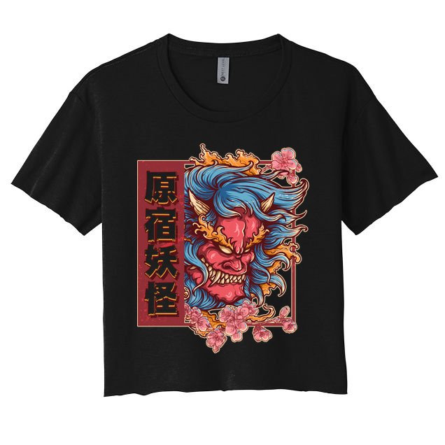 Japanese Harajuku Yokai Oni Monster Crop Top