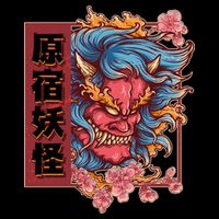 Japanese Harajuku Yokai Oni Monster Womens T-Shirt
