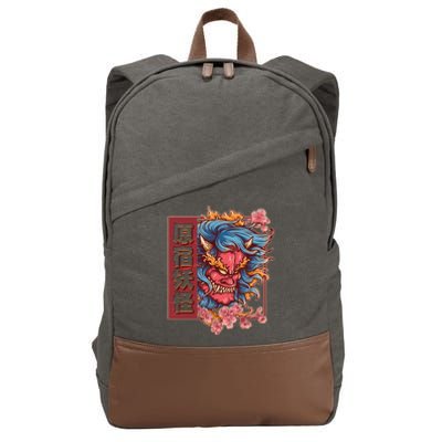 Japanese Harajuku Yokai Oni Monster Cotton Canvas Backpack