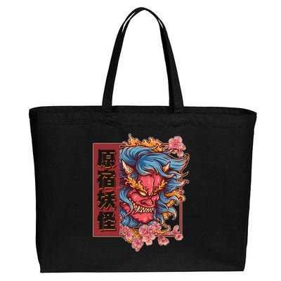 Japanese Harajuku Yokai Oni Monster Cotton Canvas Jumbo Tote