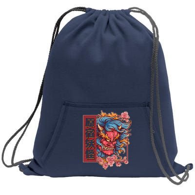 Japanese Harajuku Yokai Oni Monster Sweatshirt Cinch Pack Bag