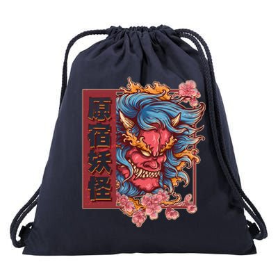 Japanese Harajuku Yokai Oni Monster Drawstring Bag