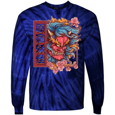 Japanese Harajuku Yokai Oni Monster Tie-Dye Long Sleeve Shirt