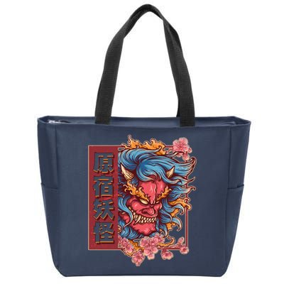 Japanese Harajuku Yokai Oni Monster Zip Tote Bag