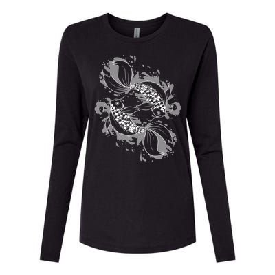 Japanese Koi Pisces Womens Cotton Relaxed Long Sleeve T-Shirt