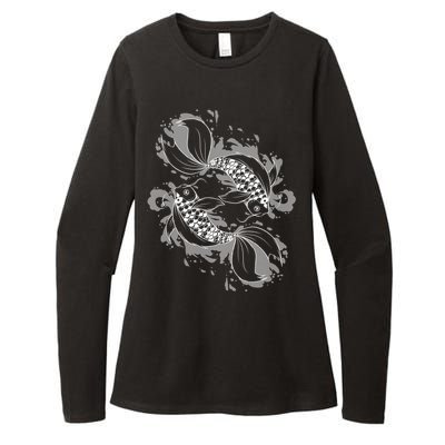 Japanese Koi Pisces Womens CVC Long Sleeve Shirt