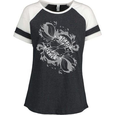 Japanese Koi Pisces Enza Ladies Jersey Colorblock Tee