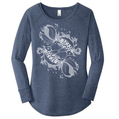 Japanese Koi Pisces Women's Perfect Tri Tunic Long Sleeve Shirt